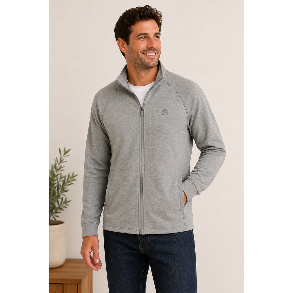 Bench Urbanwear Mens Grey Full Zip Moisture Wicking Performance Jacket Sz M NEW